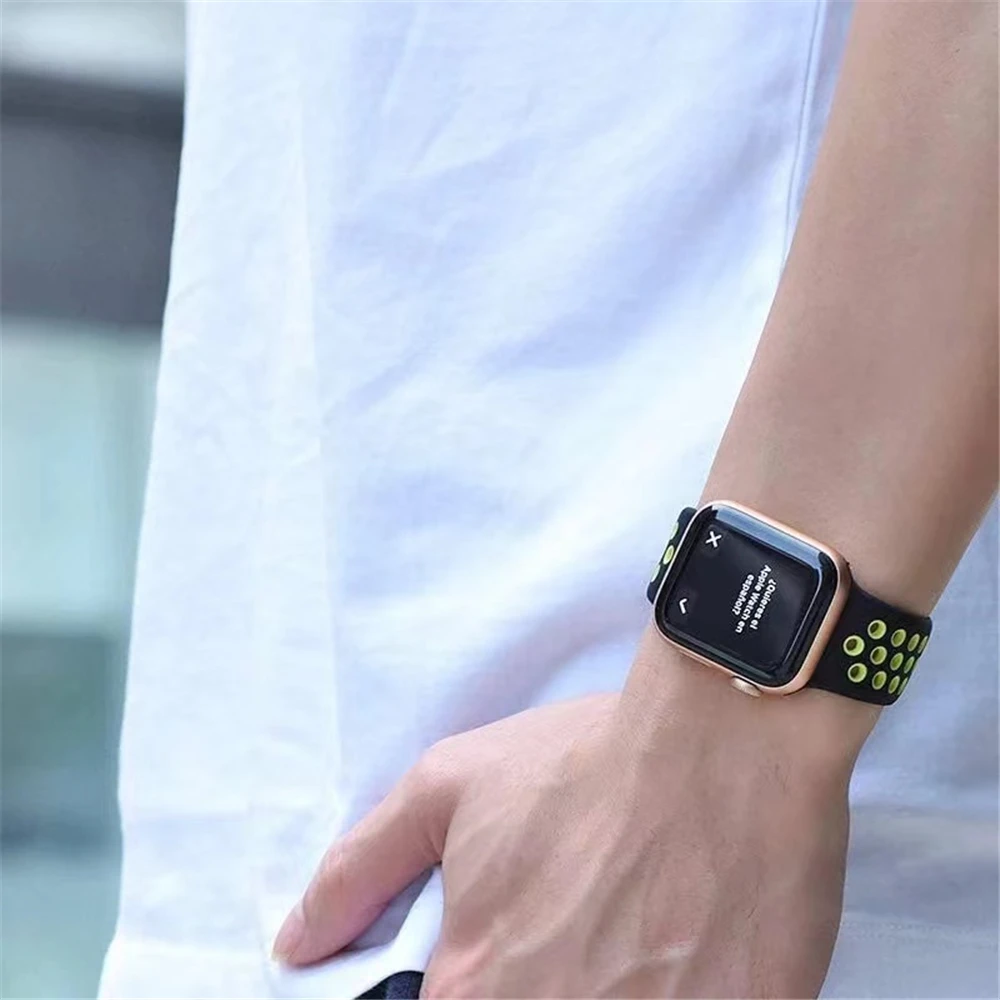 Silicone Bracelet for Apple Watch Band 40mm 45mm 41mm 44mm 38mm 42mm Correa IWatch Series 3 4 5 6 SE 7 8 Ultra 49mm Strap