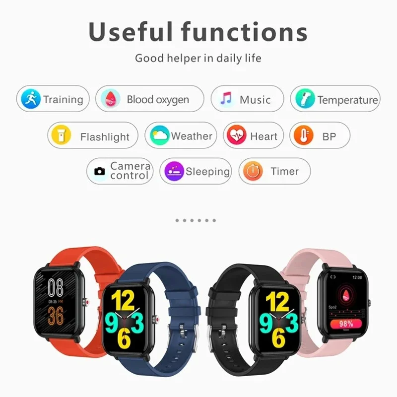 2024 New GTS2 5ATM Swim Smart Watches Body Temperature Monitor Music Control Sports Waterproof Smartwatch for Men Women Q9pro