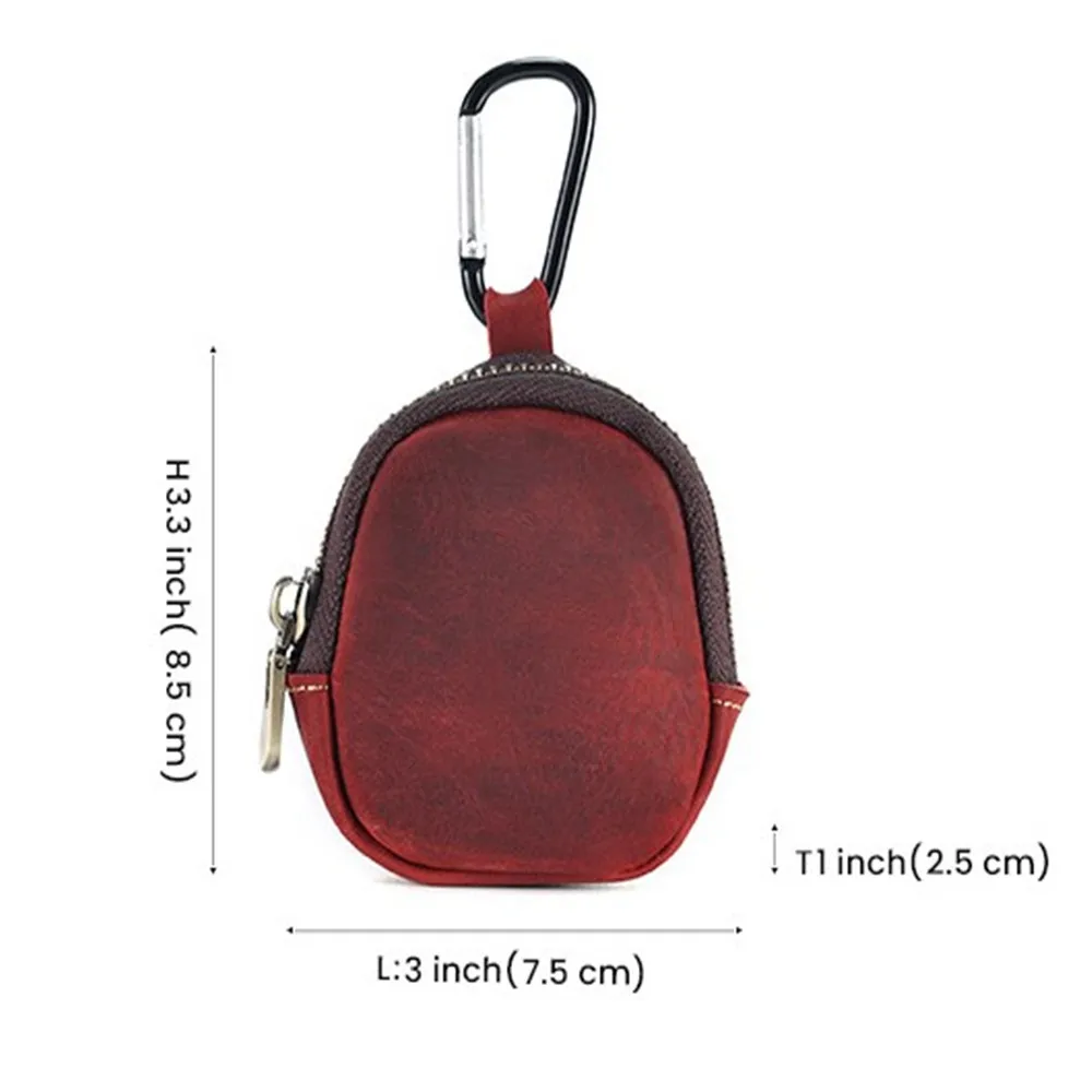Genuine Leather Coin Purse Men's Backpack Hanging 2025 Bag Key Earphone Storage Bag Card Holder Wallets Money Pouch Outdoor new Waist Bag