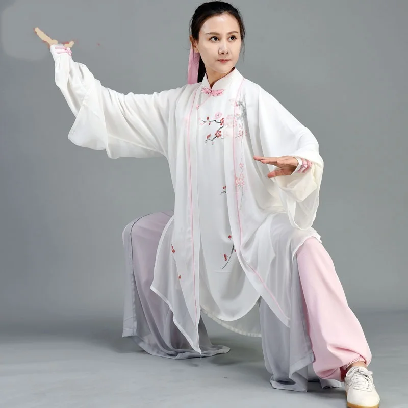 Tai Chi Clothing High Quality Wushu Kung Fu Uniforms Martial Arts Wing Chun Suit Paint Casual Traditional Chinese Costumes 12486