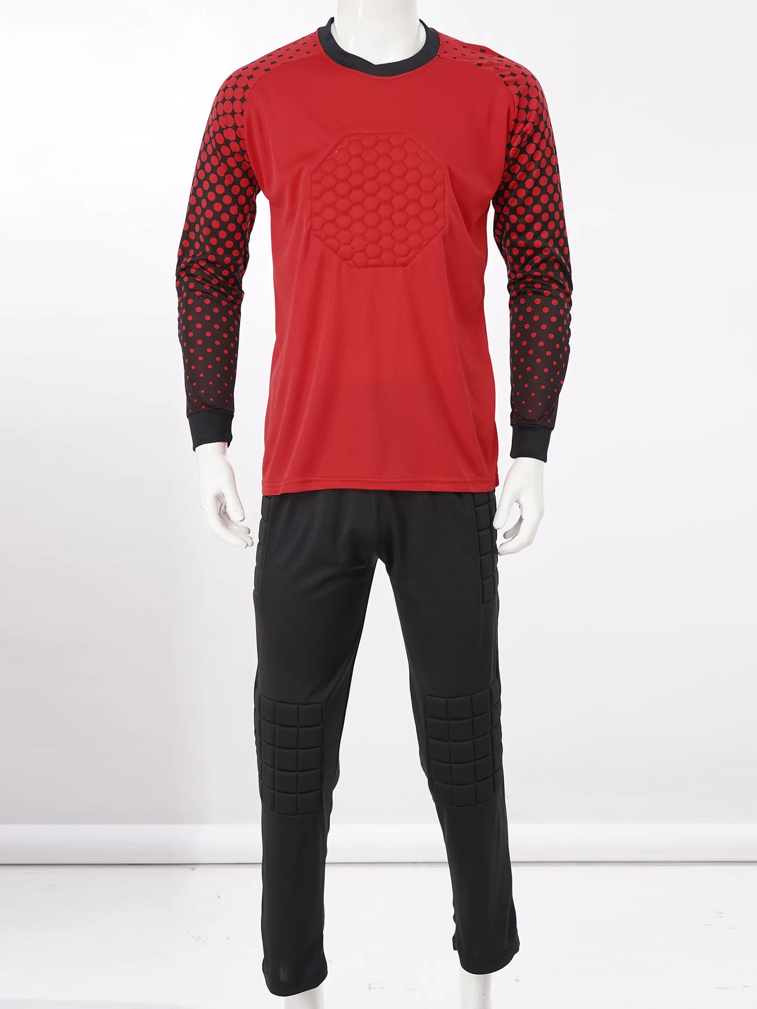 Kids Boys Soccer Goalkeeper Outfit 2025 Football Training Match Uniform Long new Sleeve Sponge Padded T-shirt with Sweatpants Sportswear