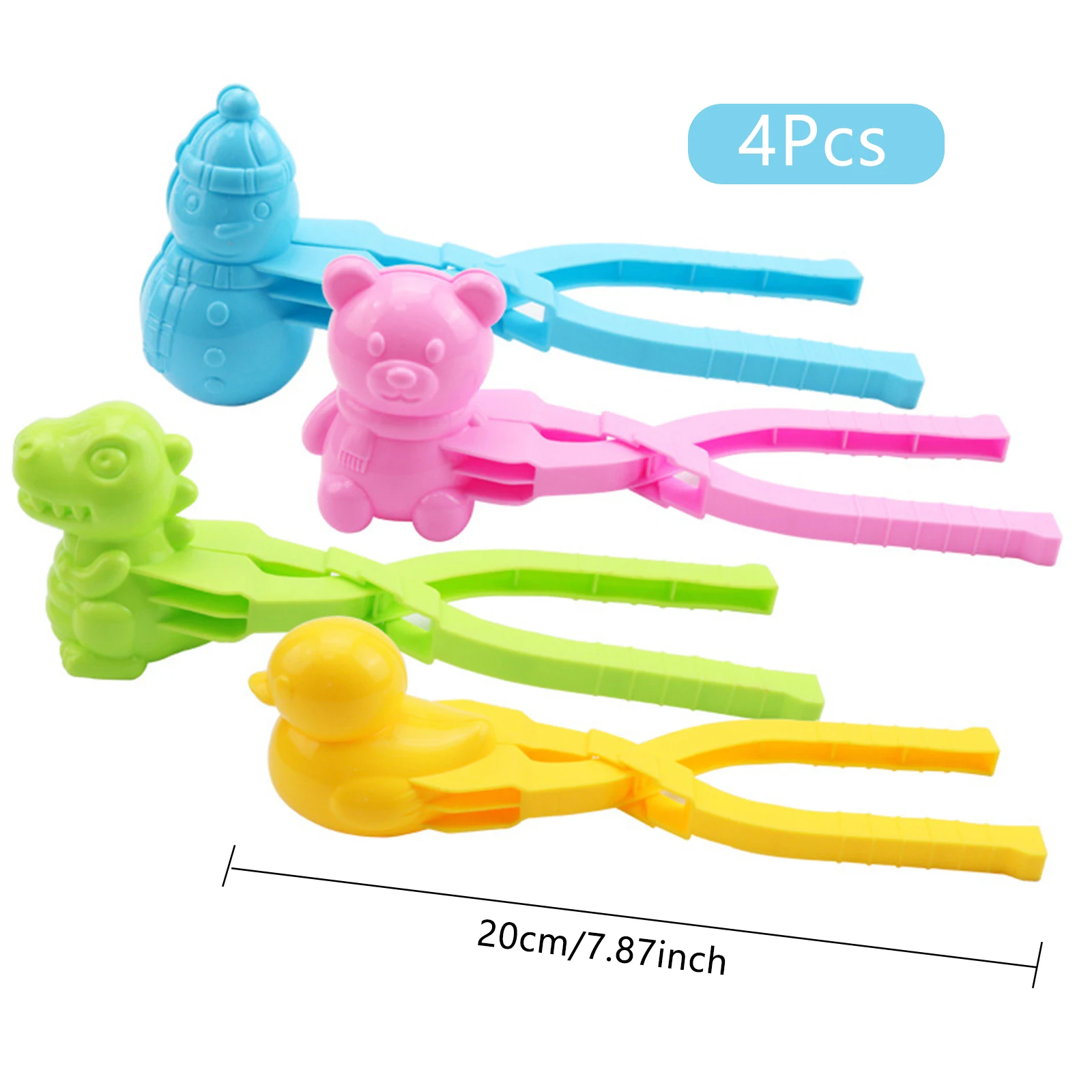4/3pcs Cute 2025 Bear Duck Snowball Clip Snow Clay Ball Maker Creative Snowballs Mold Snow Shovel for Kids Outdoor new Sports Snow Toys