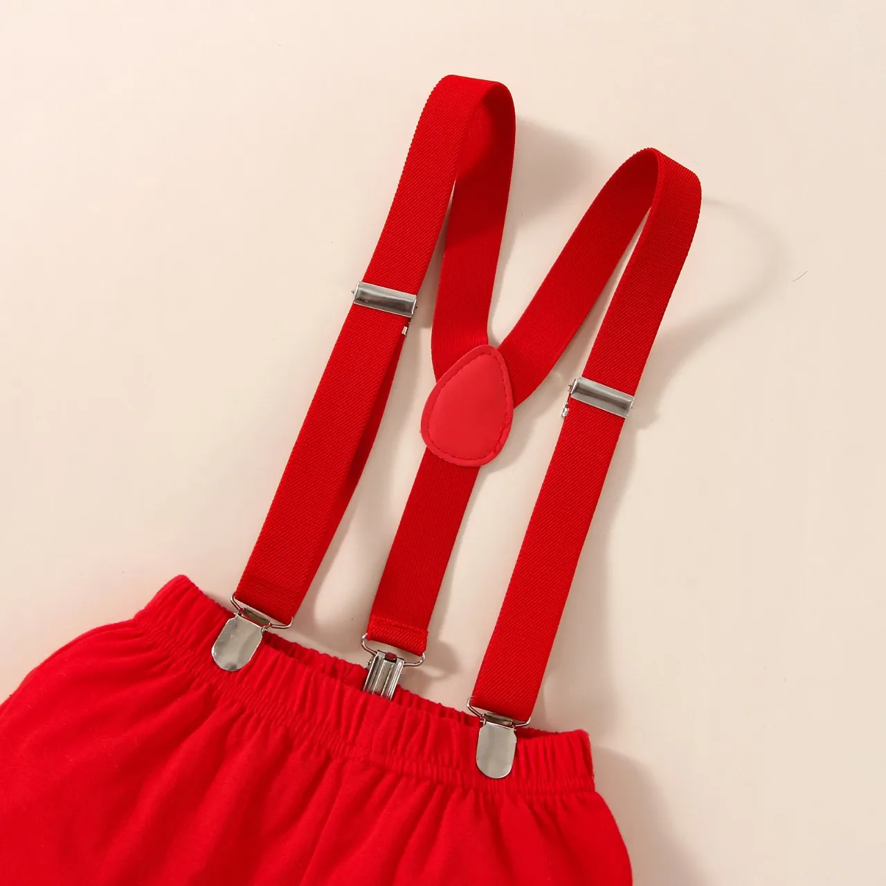 Prowow Half Birthday Clothes Baby 2025 Boys Set Letter Romper+Red Overalls Pants new 6 Months Birthday Cake Smash Outfits For Boy