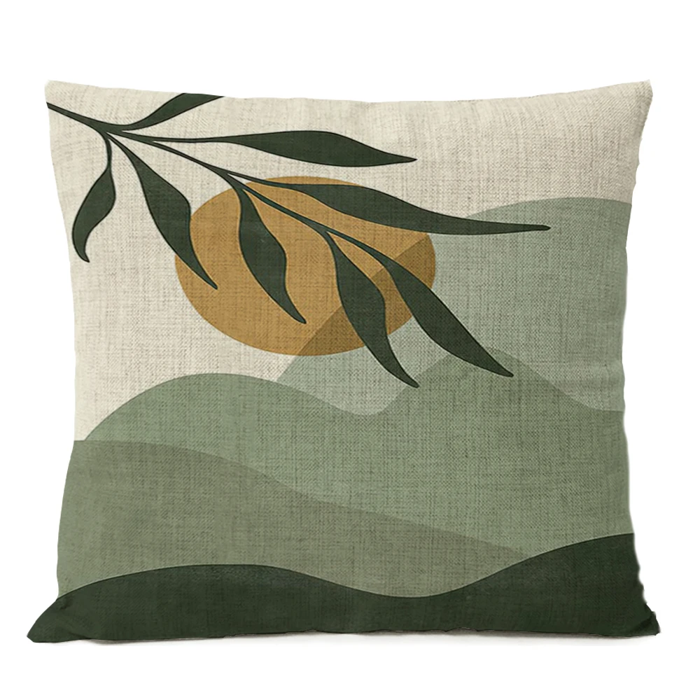 Boho Leaves Home Decor Sun Moon Pillow Cover Geometric Abstract Flowers Floral Cushion Throw Pillow Case Living Room Decorative smile
