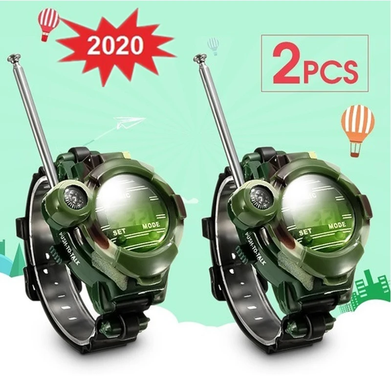 2025 2Pcs 7 new Functions Kids Children Toys Outdoor Games Girls Boys Watches Interphone Lights Mic