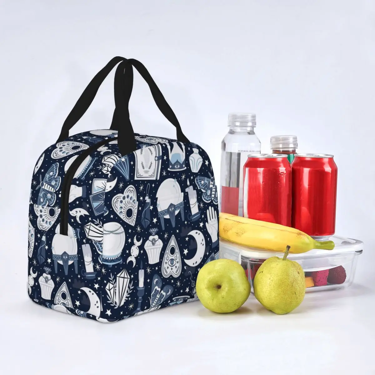 Dark Mystical Insulated Lunch Bags High Capacity Tarot Occult Witch Magic Boho Lunch Container Cooler Bag Lunch Box Tote Picnic
