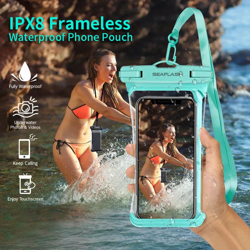Anti-falling Waterproof Phone Bag Swimming Diving Phone Case Holder Underwater Snowproof Touchscreen Phone Holder Below 6.9inch