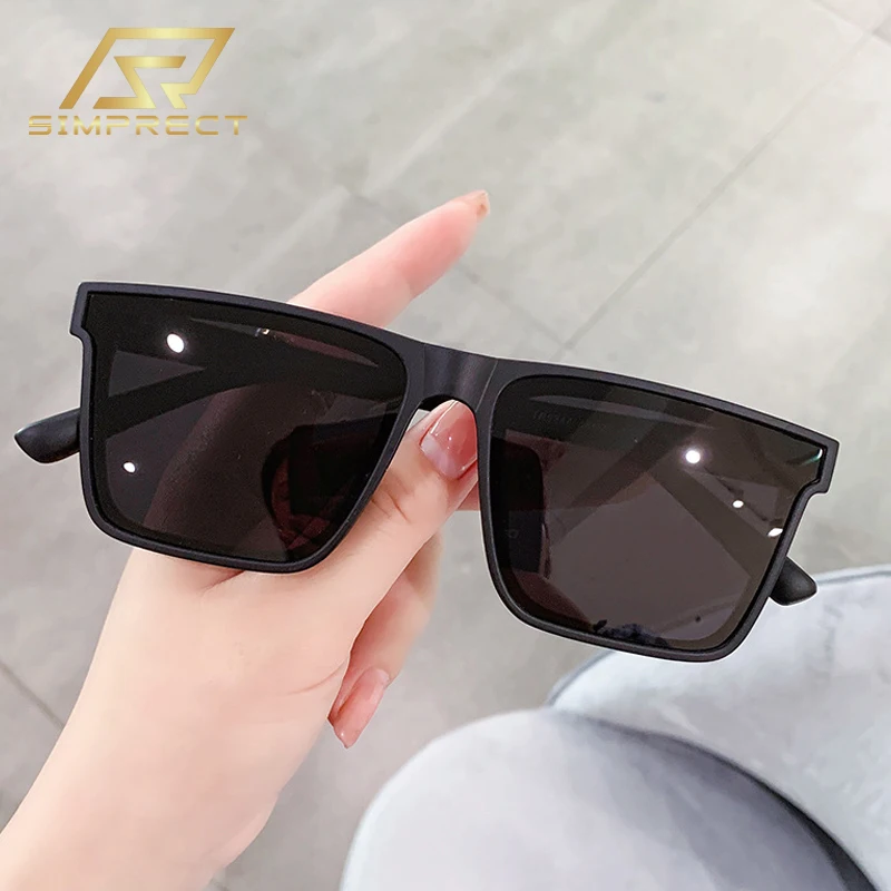 SIMPRECT Anti Blue Light Polarized Sunglasses For Men 2023 Luxury Brand Designer Vintage Retro Square Driving Sun Glasses Women