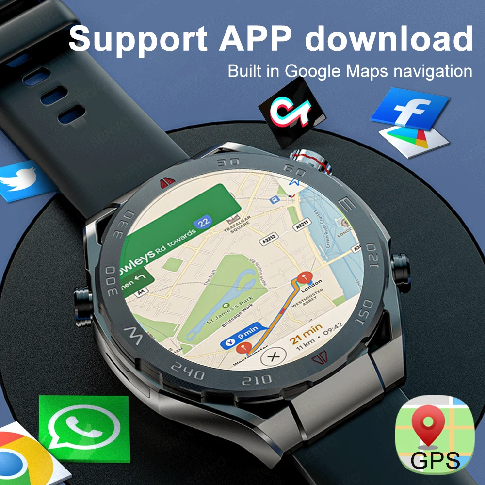 4G 64G Smart Watch Men Women Google Play Store SIM Card KOM9 Waterproof Sports Bluetooth Android Phone HD Camera Music Call 2024