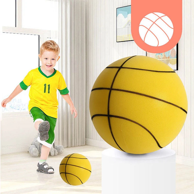 High-Density Foam Sports Ball - 24/22/18cm Diameter, Silent and Soft Elastic Indoor Basketball Toy for Children's Games