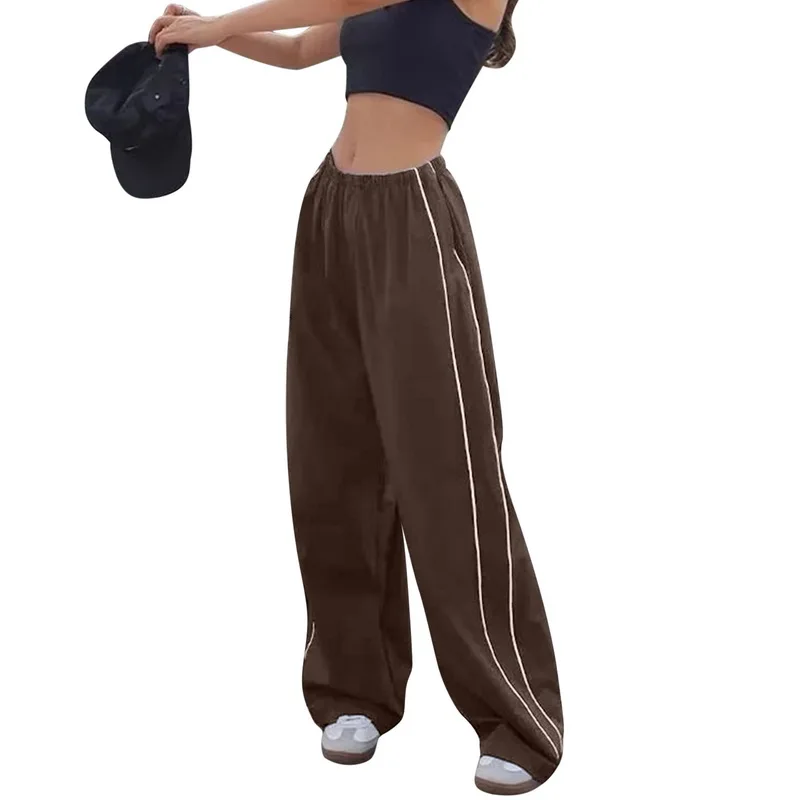Y2k Women Drawstring Jogger Pants Streetwear Korean Haruku Parachute Pants new 2025 Men Sports Sweatpants Wide Leg Trousers Clothes