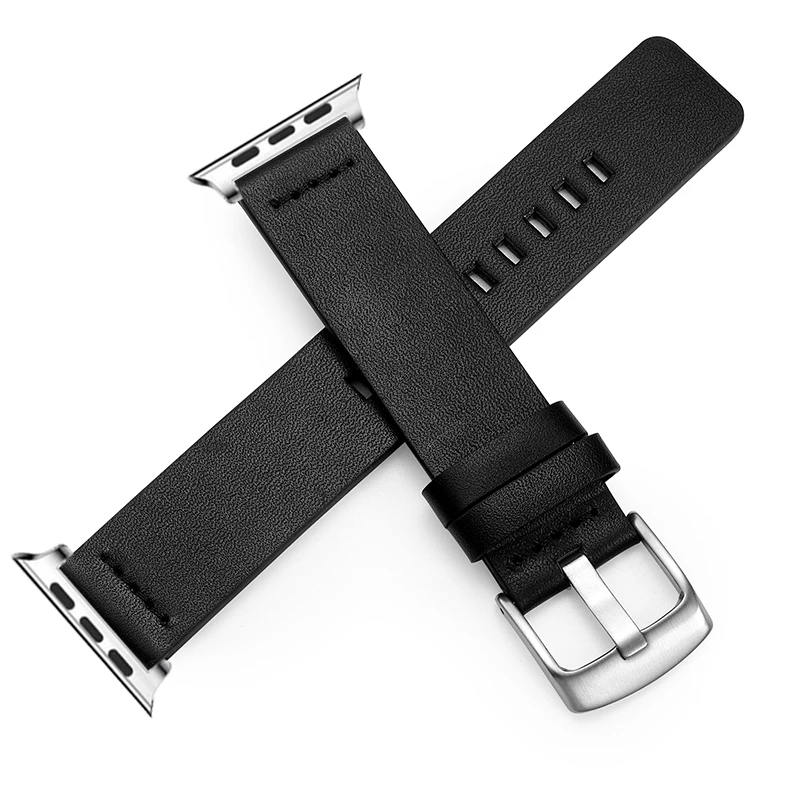 Leather Band for Apple Watch Band Ultra 8 7 6 5 4 3 2 45mm 41mm Casual correa Watch Strap Loop 44mm 42mm 40mm 38mm Bracelet