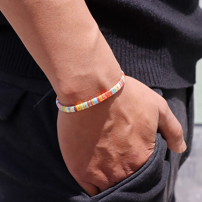 Handmade Braided Bracelet Boho Thread Multicolor Couple Bracelet for Women Men Charm Bracelet Friend Jewelry Gift New
