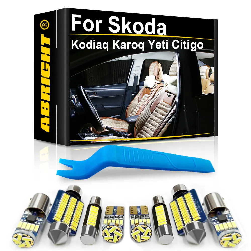Car LED Interior Light For Skoda Kodiaq Karoq Yeti Citigo Roomster 2009 2010 2014 2015 2016 2017 2018 2019 2020 2021 2022 Canbus