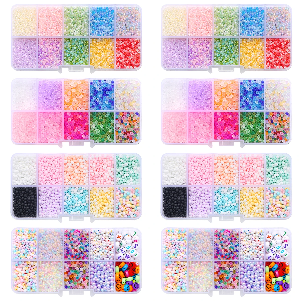 10 grid set box rice beads letter beads material bag handmade DIY making beaded bracelets necklaces jewelry accessories