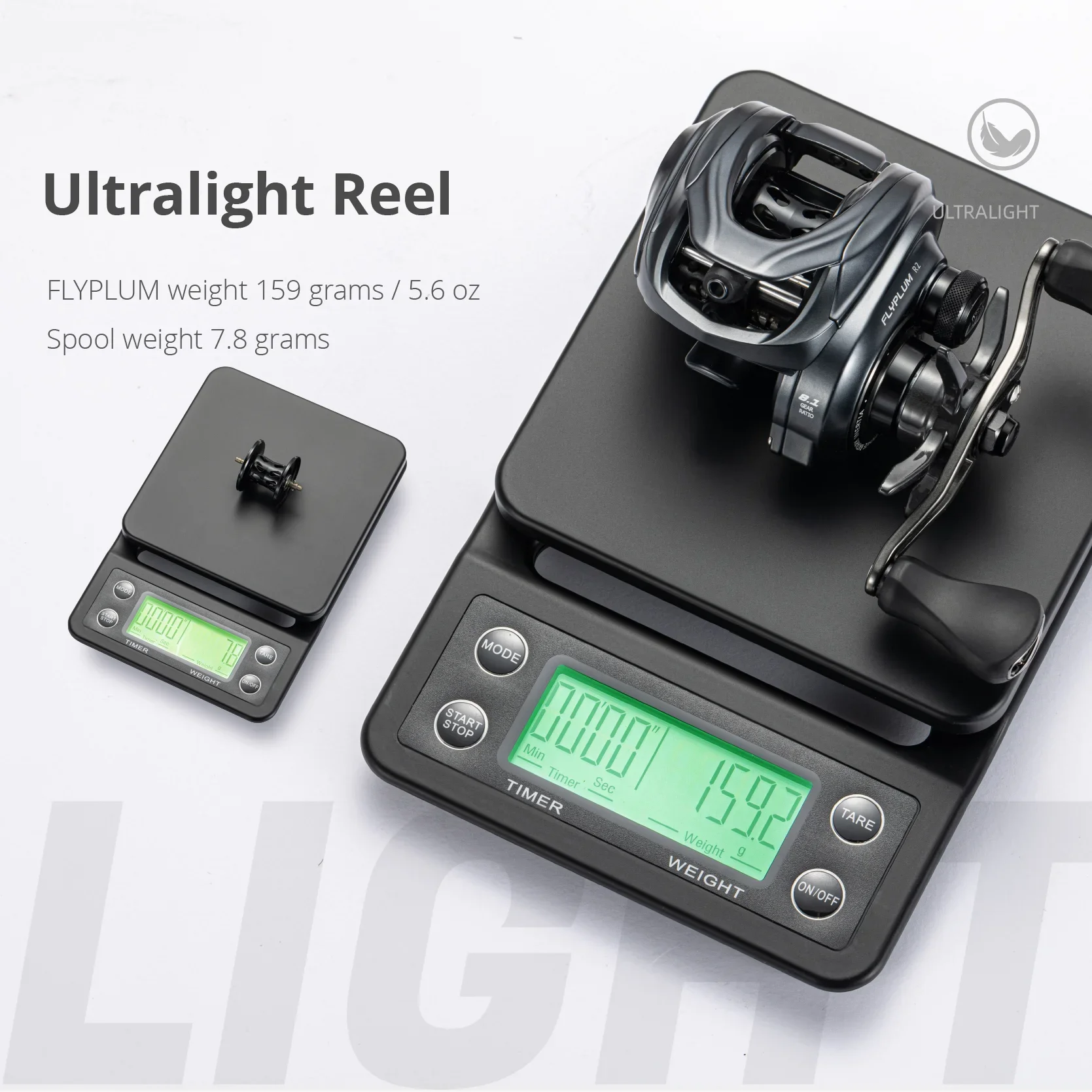 SOLOKING FLYPLUM R2 Baitcaster Reel 8.1 Gear Ratio 6+1BB 159gram/5.6oz 5KG Power Drag Clicker Baitcasting Fishing Reel