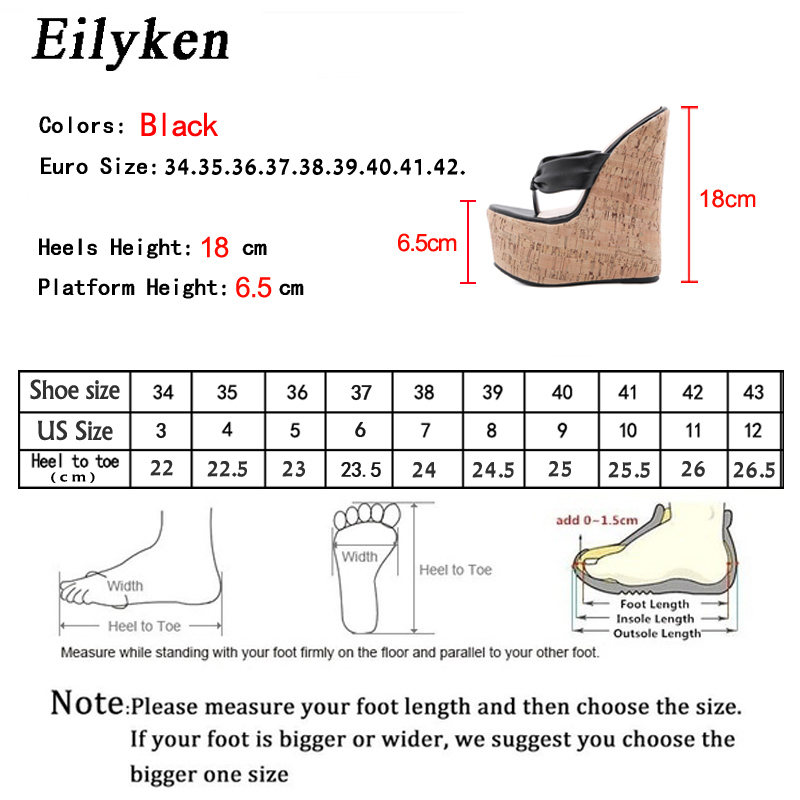 2024 New Eilyken Sexy Super 18Cm High New Heels Platform Quality Wedges Pinch Slippers Women Sandals Mules Shoes Size 35-42 8776