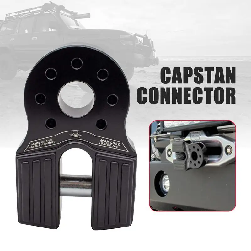 Winch Hook Connector Rope Loading Wear Resistant Rustproof Hoist Shackle Aluminum Rescue Trailer Cord Winch Hook Rope For Car