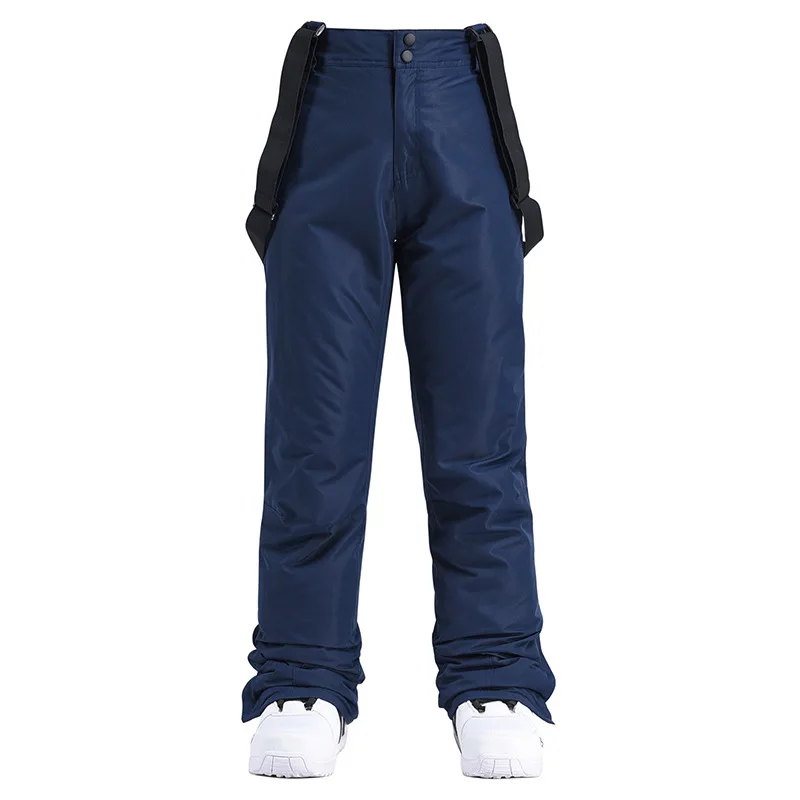 Men Women Ski Pants Windproof Waterproof Winter Thicken Snow Pants Outdoor Sports Snowboarding Couple Strap Trousers Super Warm