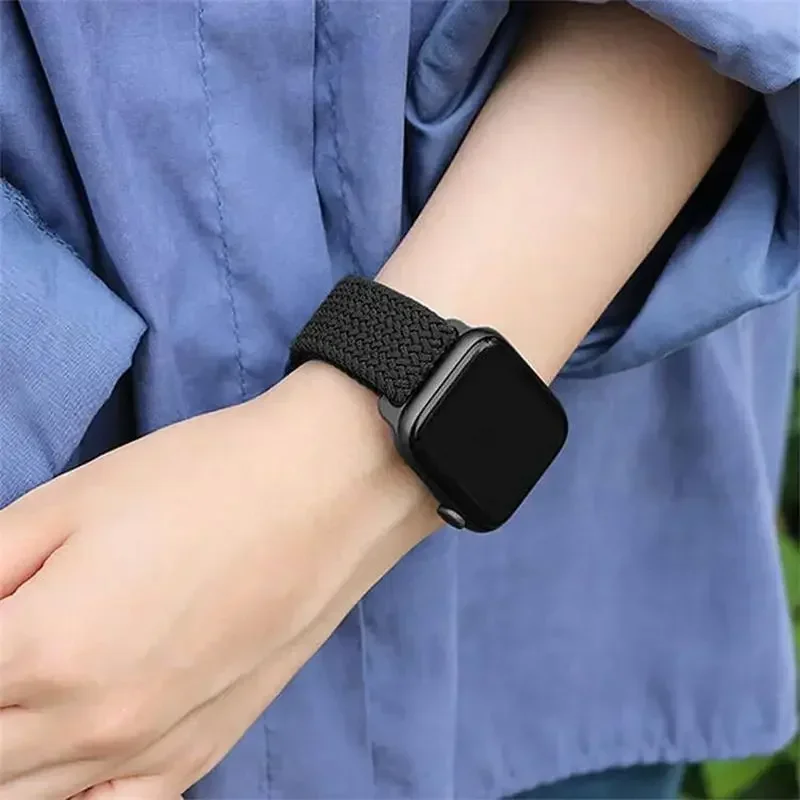 Braided Solo Loop For Apple watch Ultra band 49mm 45mm 41mm 44mm 40mm 42mm correa bracelet iWatch series 9 7 SE 8 6 5 4 3 strap