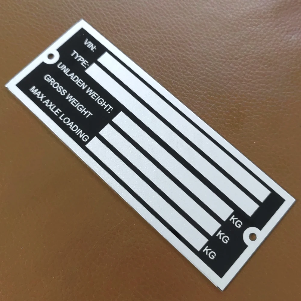Blank 2025 or Engraved Aluminum Trailer Vehicle ID Plant VIN new Chassis Plates Car Motorbike Caravan RV Parts Camper Accessories
