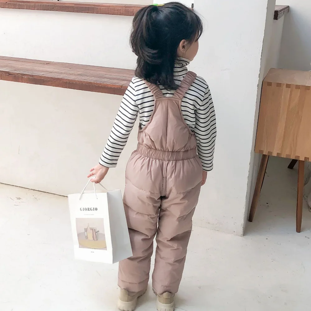 Winter Children Warm Overalls Autumn Girls Boys Thick Pants Baby Girl Jumpsuit For 1-5 Years High Quality Kids Ski Down Overalls