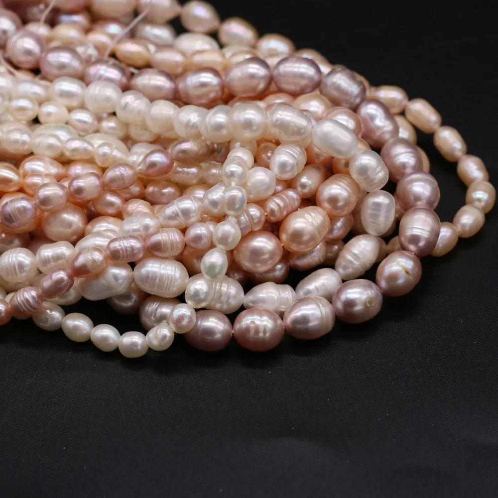 Natural Freshwater Real Pearl Beads Rice Shape Pearls Spacer Loose Bead For Jewelry Making DIY Women Bracelet Necklace Earrings