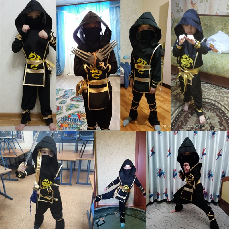 Halloween Ninja Costume Boy Kids Costume Boy Ninja Muscle Costume With ddmysmile Ninja Foam Accessories Best Children Gift Smile