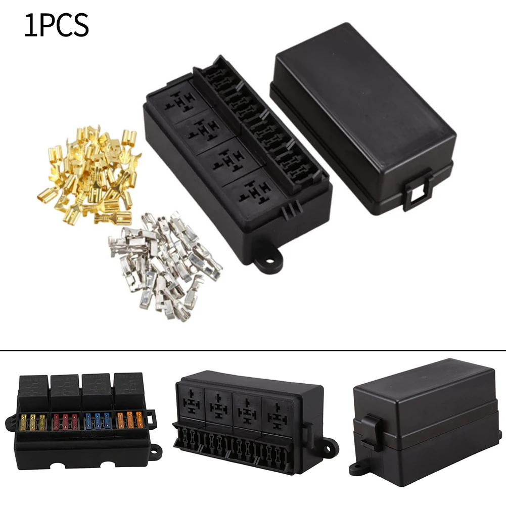 2022 Brand New Car Parts Car Shop Relay For Car Fuse Box 4 Pin Black Blade Type Fuse Holder With Fuse Terminal