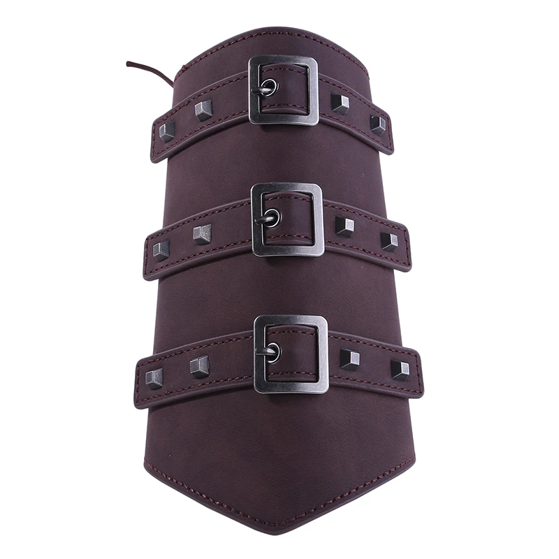 Unisex Leather 2025 Gauntlet Wide Bracer Arm Armor Wristband Protector Cuff String new Steampunk Bangle Buckle Bracers Cosplay Prop Decor