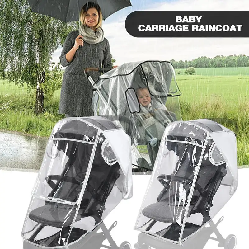 Stroller Rain Poncho Transparent Stroller Rain Cover Universal Baby Travel Weather Shield Protects from Snow Wind Dust Travel