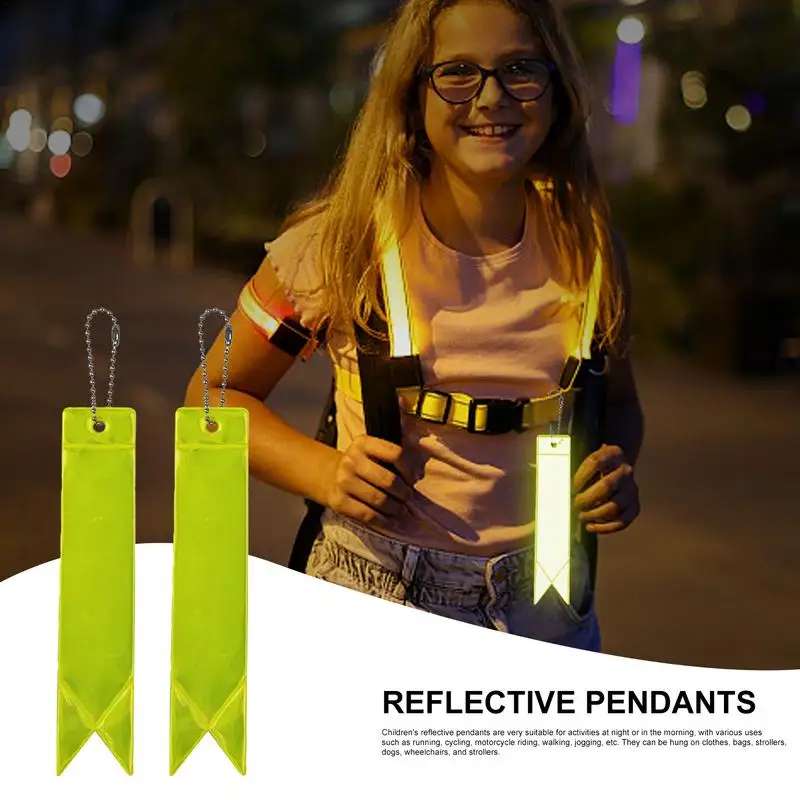 Reflective Keychain 10pcs Backpack Reflective Gear Waterproof Night Walking Safety Gear Highly Visible Reflective Tags For