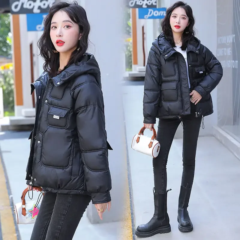 Black Hoodie Pink Woman Coat Thick Padding Jackets for Women Quilted Padded new 2025 Cold Aesthetic High Quality Winter Sale Outerwears