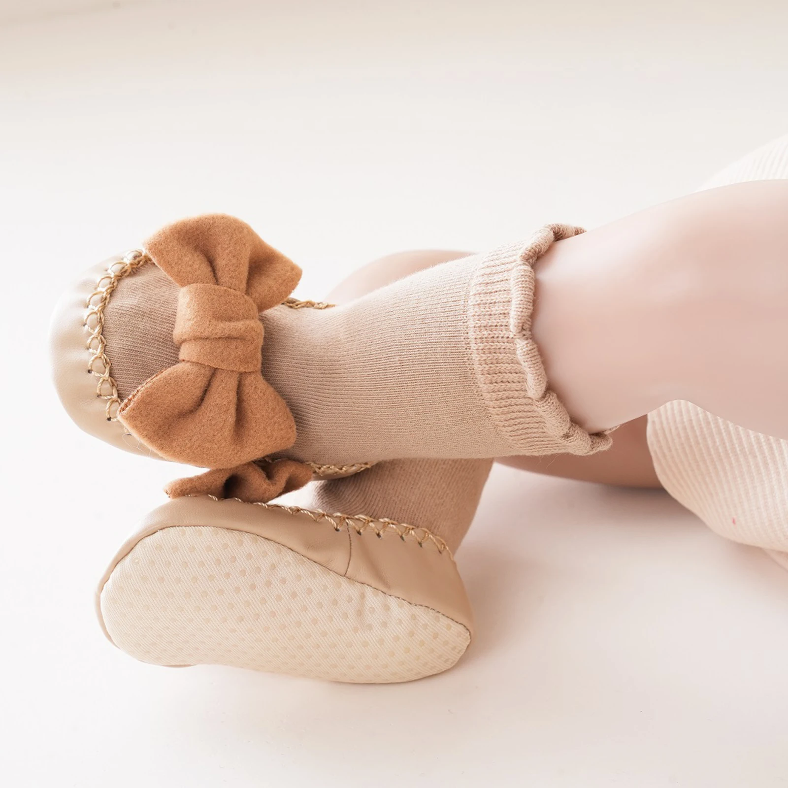Pudcoco Infant Baby Girls Socks Shoes, Cute Bow Socks new 2025 Non-slip Socks Soft Lightweight Floor Socks