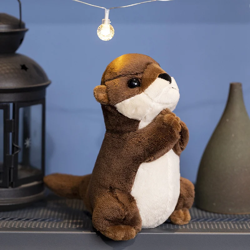 Pray for Blessings Otter Plush Toy Stuffed Lifelike Animals Hug Fish 2025 Food new Kawaii Otters Plushie Doll for Kids Birthday Gift Boy
