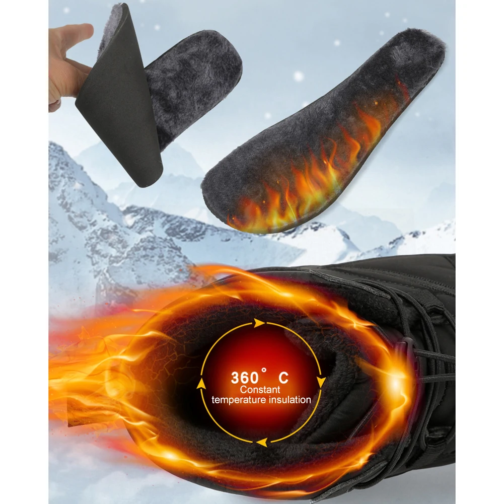 Women Men Winter Booties Warm Jogging Sneakers Women Men Rubber Running Barefoot Shoes Waterproof Non-Slip Breathable