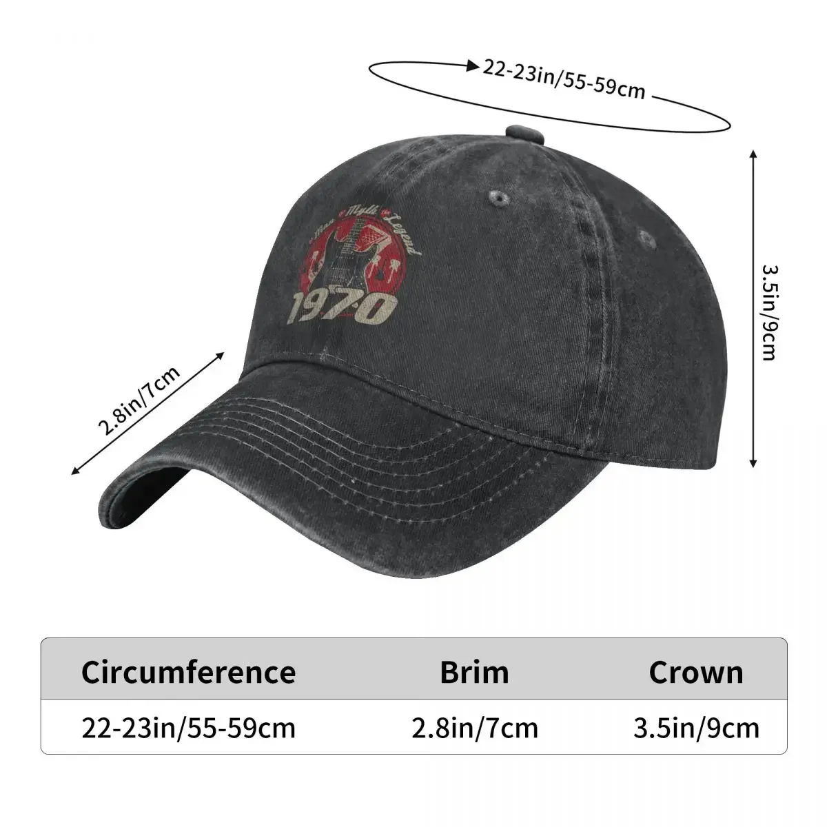 Guitar Rock Multicolor Hat Peaked Men Women's Cowboy Cap Birthday 1970 Retro Baseball Caps Personalized Visor Protect Hats