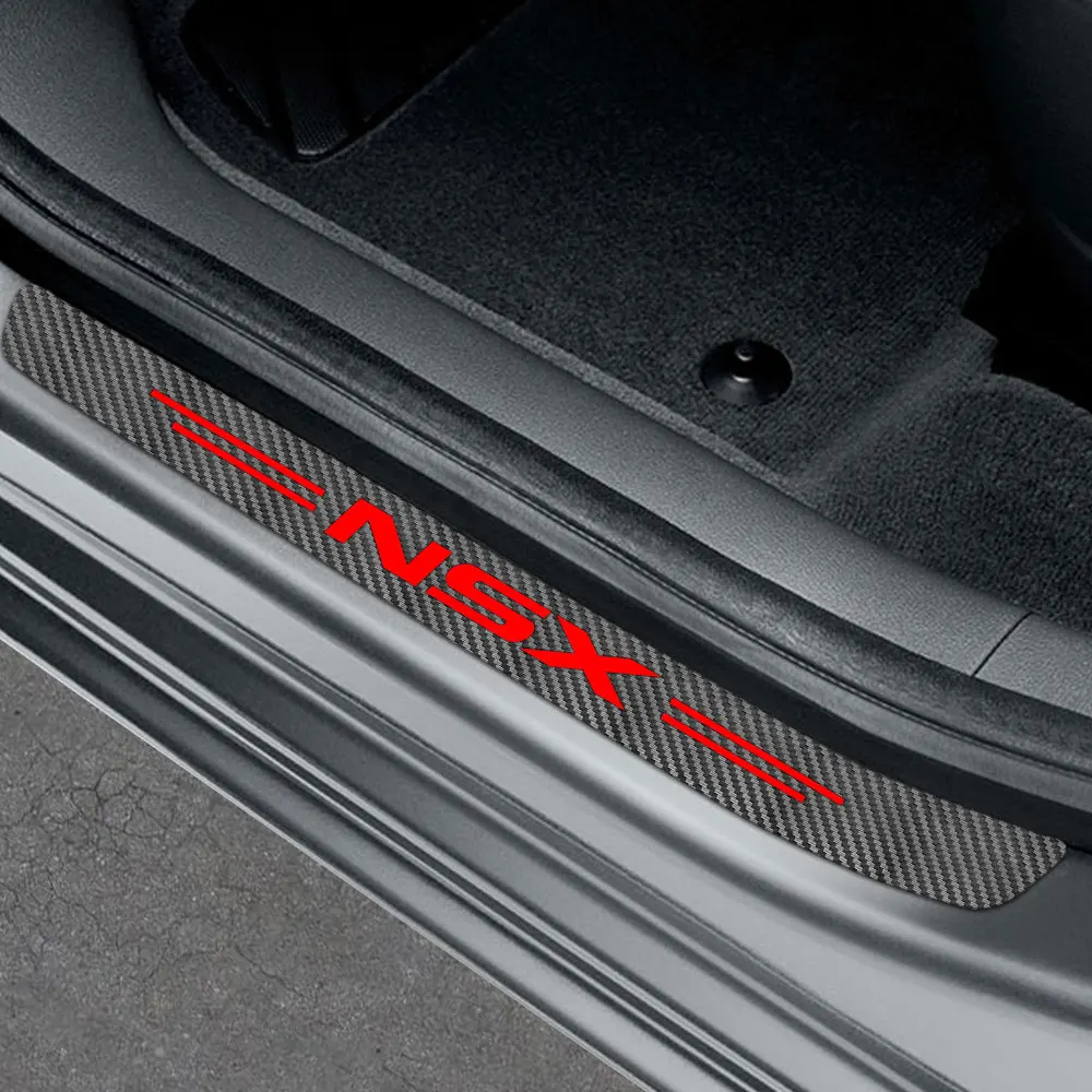 4PCS Car Door Sill Sticker Threshold Decal Auto Accessories For Acura CDX ILX MDX V6 Aspec NSX RDX RL RLX TL TLX TLX-L TSX ZDX
