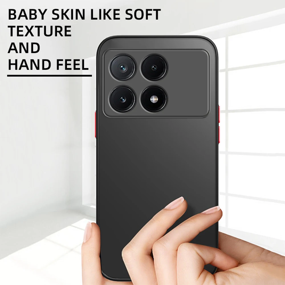 Shockproof Armor Matte Case For Xiaomi Poco X6 Pro 5G Soft TPU Bumper Clear Hard PC Cover Capas On PocoX6 Poko Little X6Pro X 6