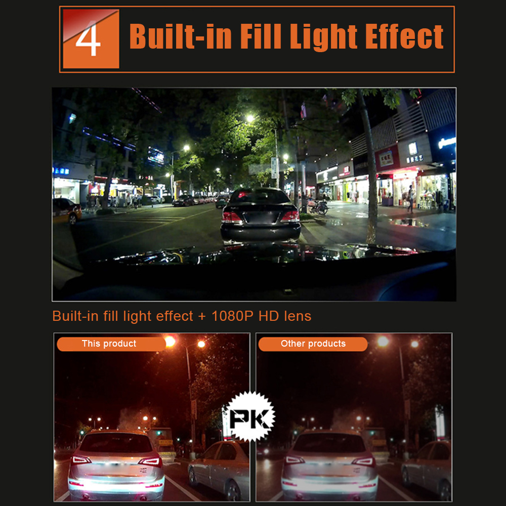 Mirror Dashcam Full HD Cycle Recording Car DVR Dash Camera Inch Electronics Rear View Dual Lens P