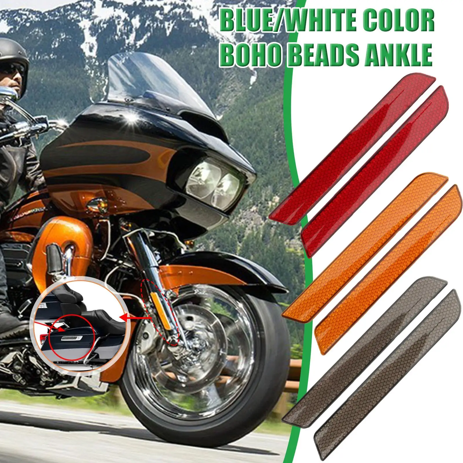 2Pcs ABS Plastic Motorcycle Saddlebag Guard Reflector Cover for Harley Touring Street Glide Road King FLT/FLHT 2014-2018