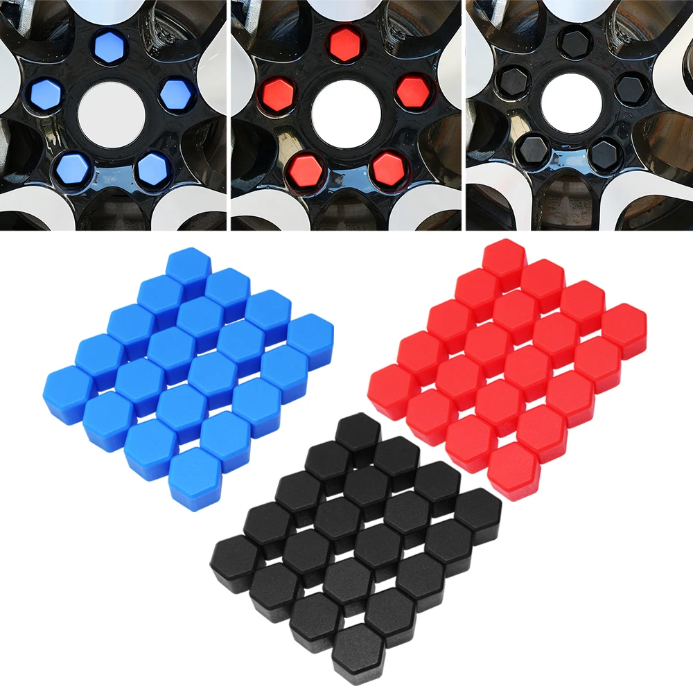 20pcs 17mm 19mm 21mm Black Car Wheel Caps Bolts Covers Nuts Silicone 2025 Auto Wheel Hub new Protectors Screw Cap styling Anti Rust Cover