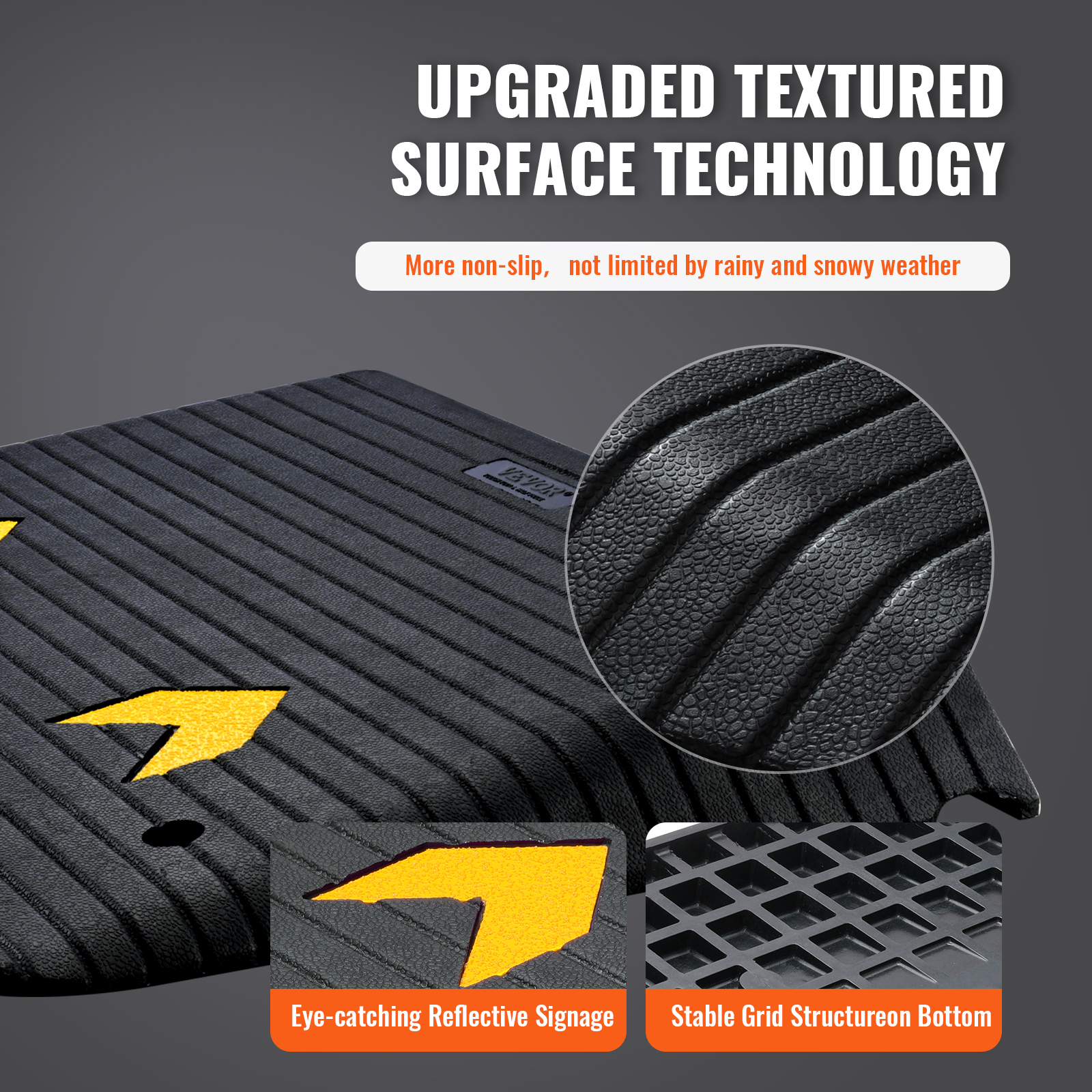 VEVOR Multi Size Driveway Curb Ramps Portable Non-Slip Lightweight Rubber Threshold Car Ramp for Wheelchair Motorcycle Scooter