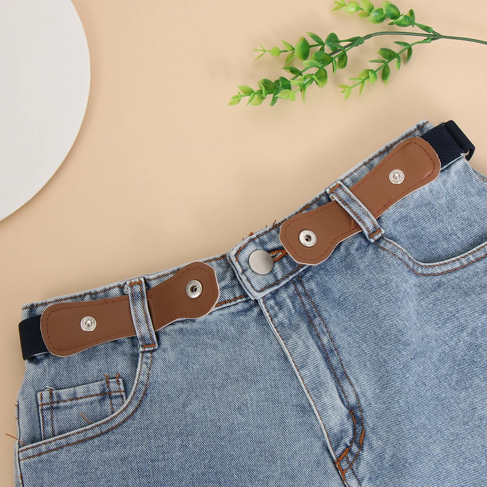 Child Kids Buckle-Free Elastic Belt Stretch Canvas Belt For Boys Girls Adjustable Children Belts For Jeans Pants