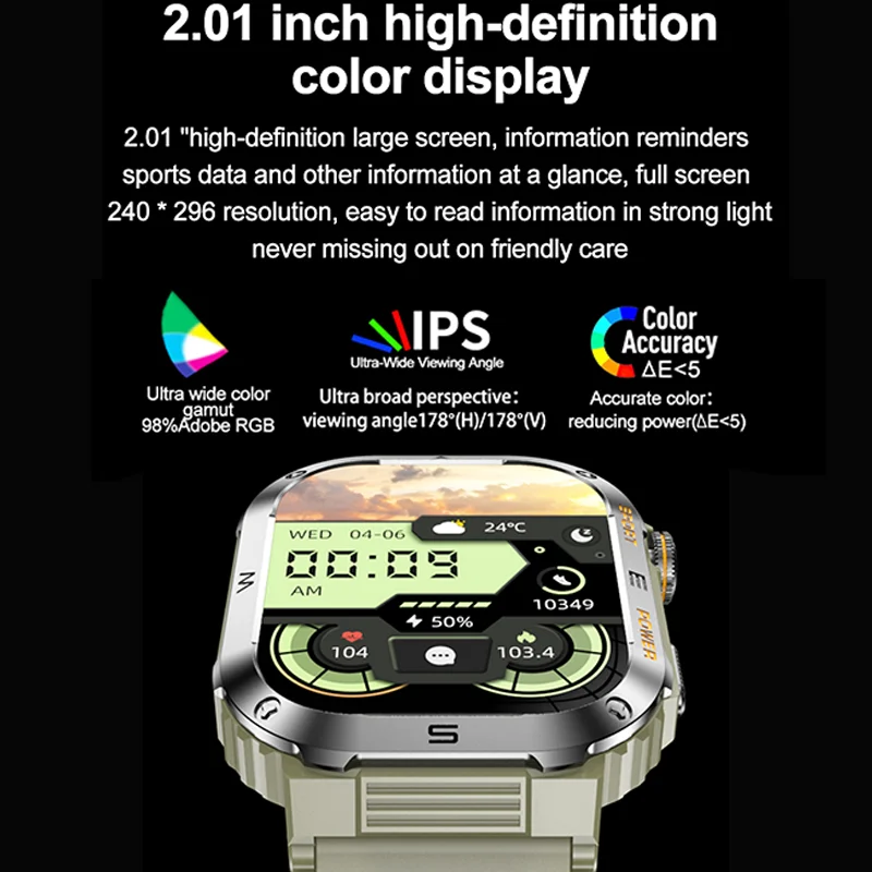 New Men's Smart Watch Bluetooth Call AI Voice Assistant Heart Rate Blood Oxygen Health Monitoring Sports Waterproof Smart Watc