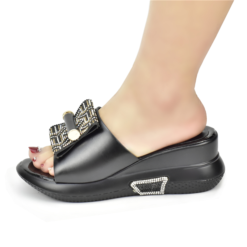 Latest Patent Leather Rhinestone Wedding Shoes Bride Shoes for Women 2024 Designer Luxury Wedges Shoes for Women Platform Pumps