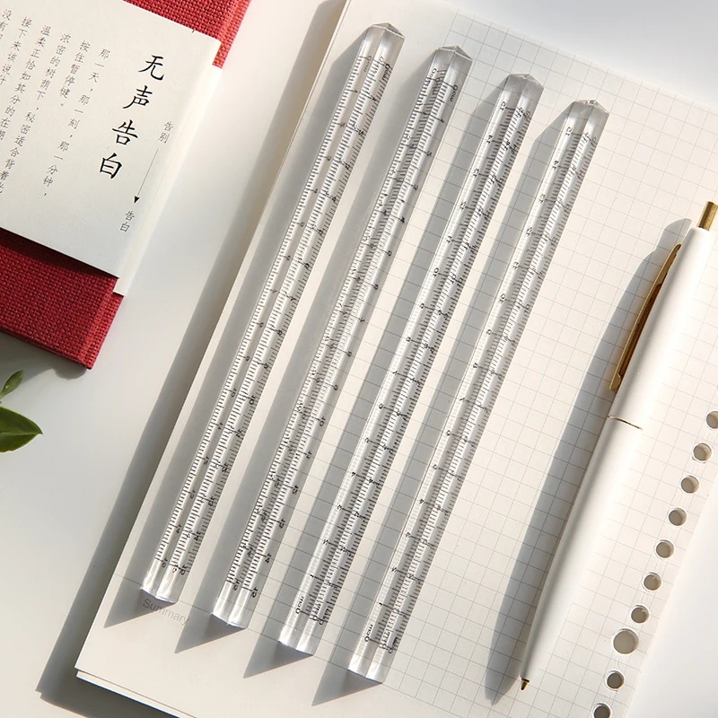 School Student Ruler Office Gadgets Transparent Triangle Ruler Stationery School Supplies Drawing Tools 1PC Triangular Ruler