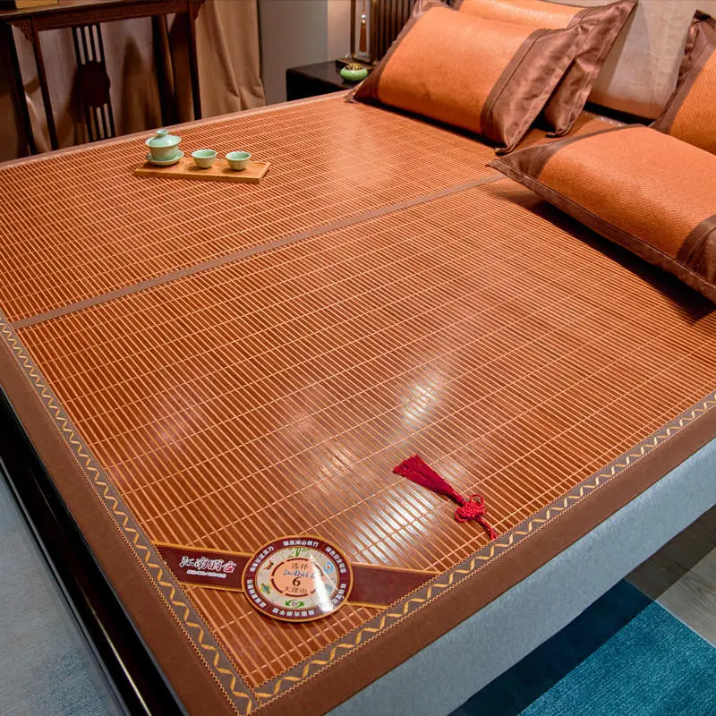 Mat Bamboo mat summer ice silk mat foldable household mat single bed double bed summer straw mat double sided