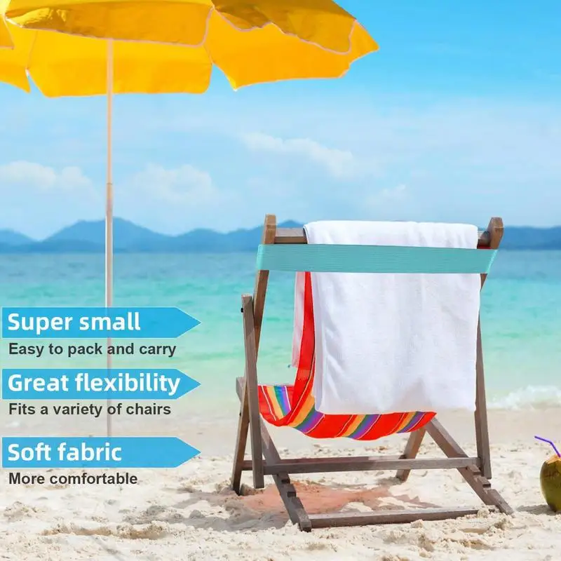 Towel Bands new Chair Clips Silicone Towel Straps Holder For Vacation Beach Essential Towel Clips For Camping Carnival 2025 Cruise Beach