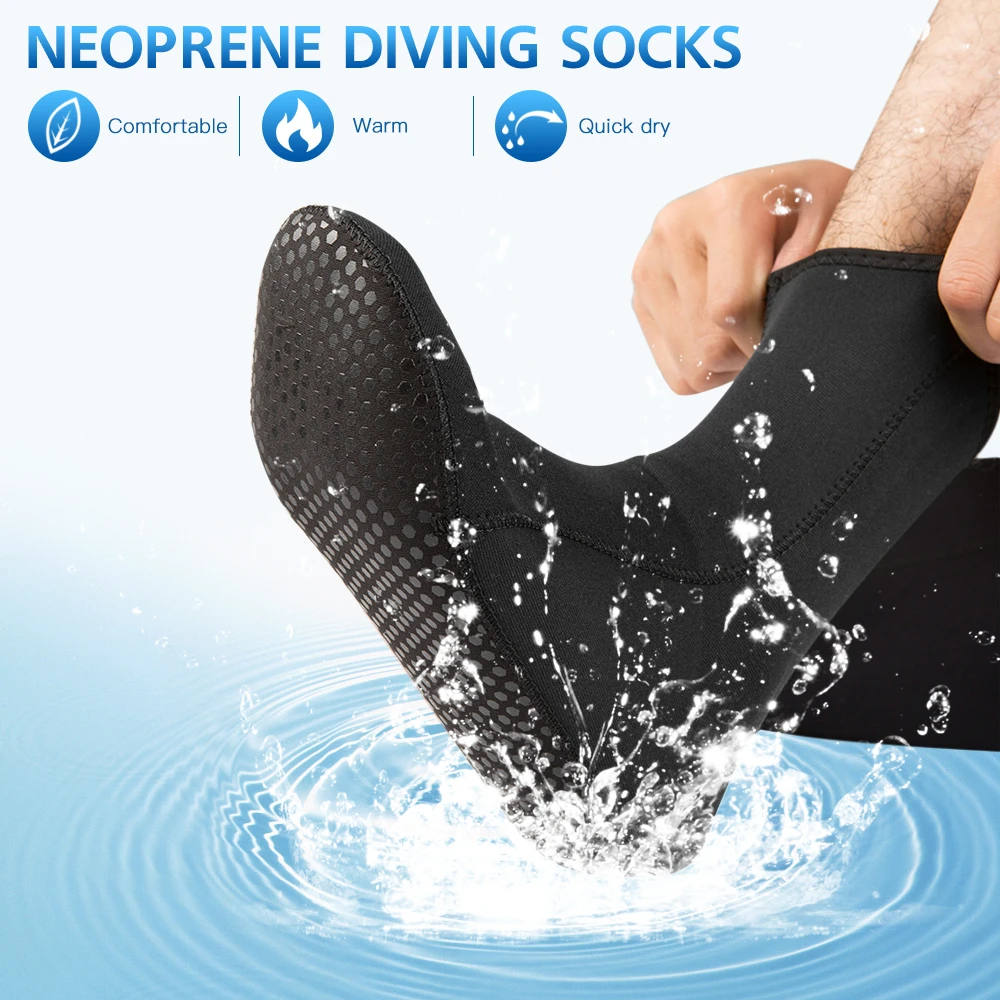 3MM Neoprene Diving Socks Boots Water Shoes Beach Booties Snorkeling Diving Surfing Boots for Men Women